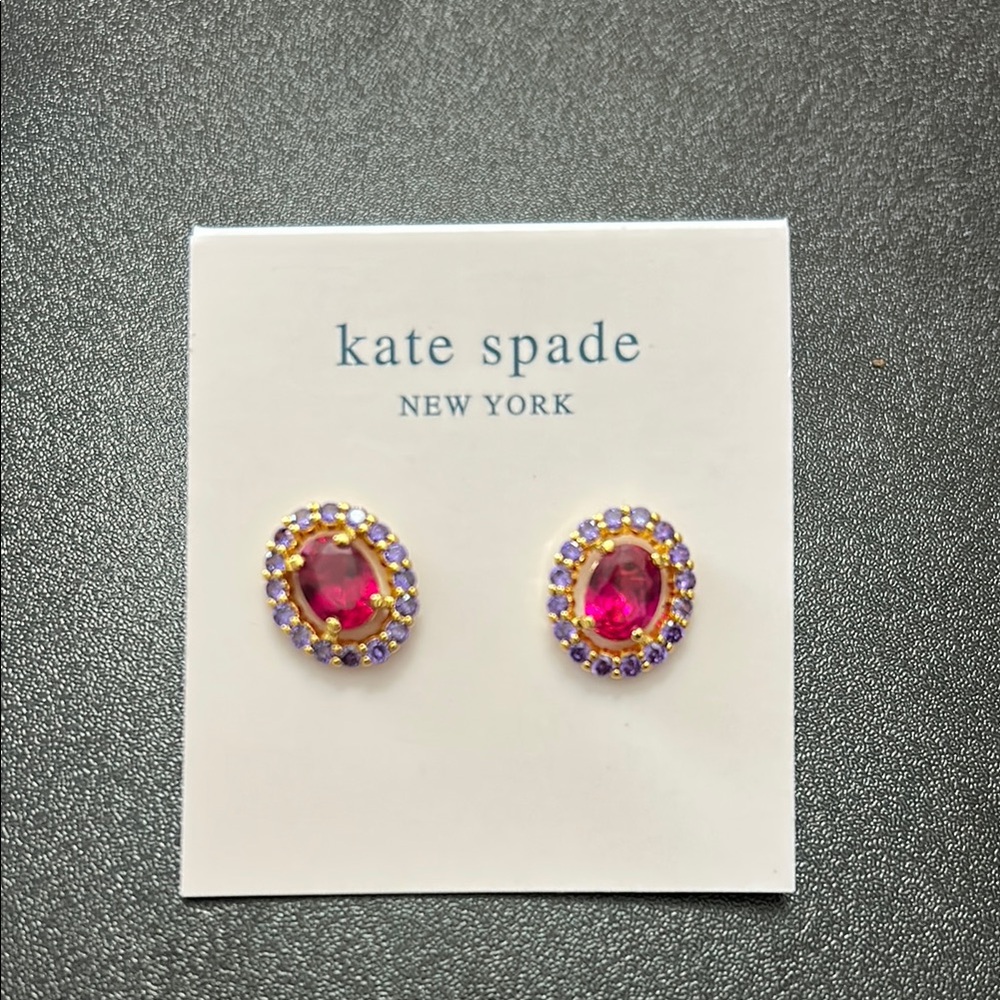 Kate Spade Pink and Purple Stud Earrings - Picture 1 of 3